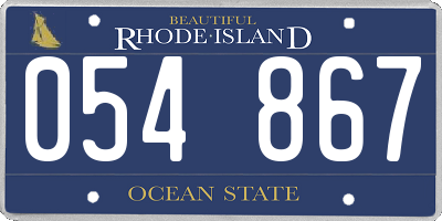 RI license plate 054867