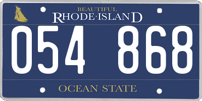 RI license plate 054868