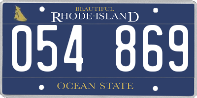 RI license plate 054869