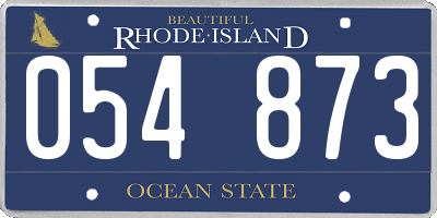 RI license plate 054873