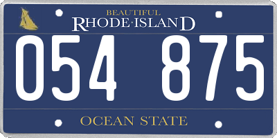 RI license plate 054875