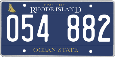 RI license plate 054882