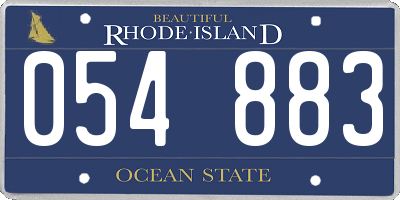 RI license plate 054883