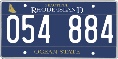 RI license plate 054884