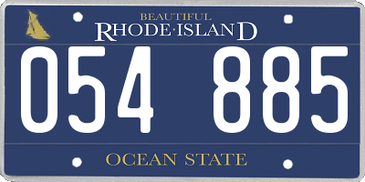 RI license plate 054885