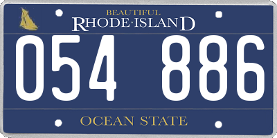 RI license plate 054886