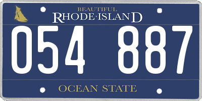 RI license plate 054887
