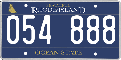 RI license plate 054888