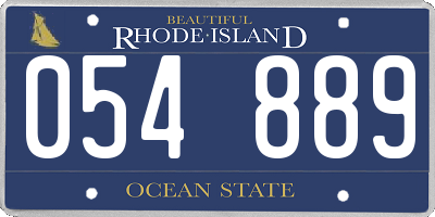RI license plate 054889