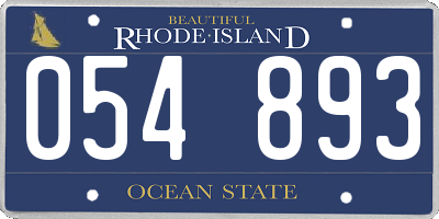 RI license plate 054893