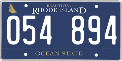 RI license plate 054894