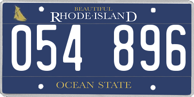 RI license plate 054896