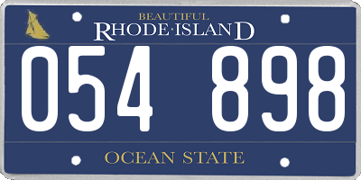 RI license plate 054898