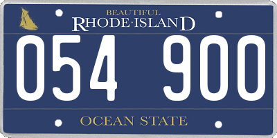 RI license plate 054900