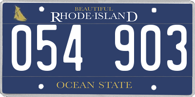 RI license plate 054903