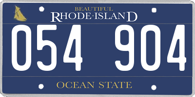RI license plate 054904