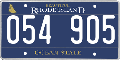 RI license plate 054905