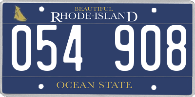 RI license plate 054908