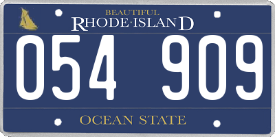 RI license plate 054909
