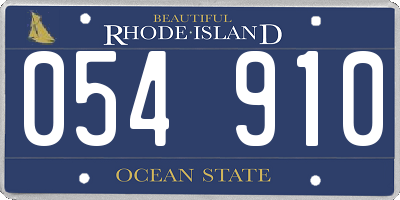 RI license plate 054910