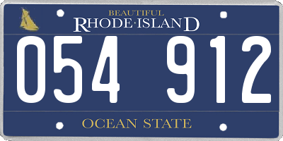 RI license plate 054912