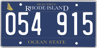 RI license plate 054915