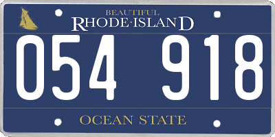 RI license plate 054918