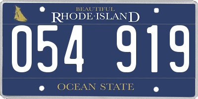 RI license plate 054919
