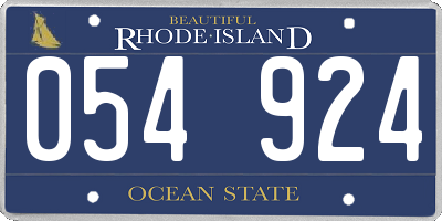 RI license plate 054924