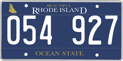 RI license plate 054927
