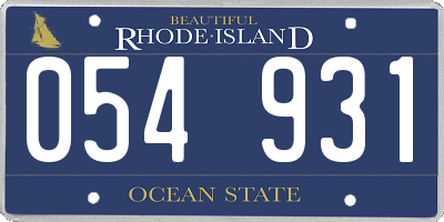RI license plate 054931
