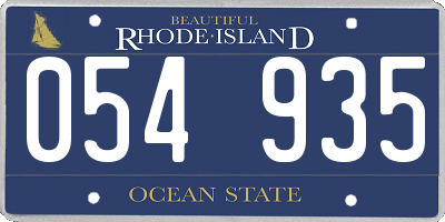 RI license plate 054935