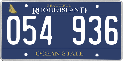 RI license plate 054936
