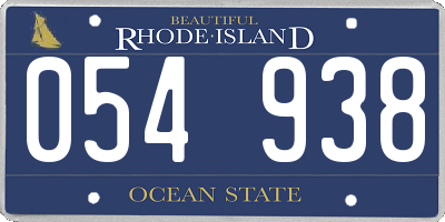 RI license plate 054938