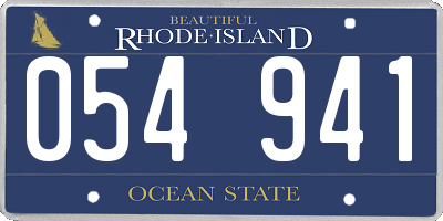 RI license plate 054941