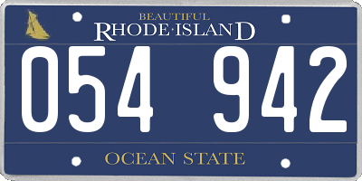 RI license plate 054942