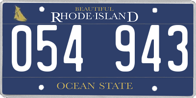 RI license plate 054943