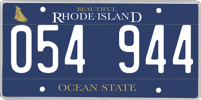 RI license plate 054944