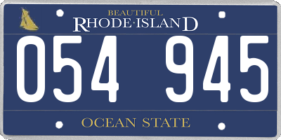 RI license plate 054945