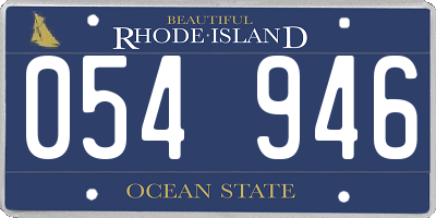RI license plate 054946