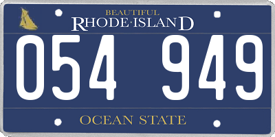 RI license plate 054949