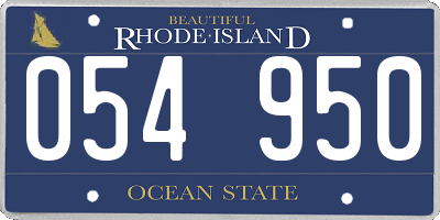 RI license plate 054950