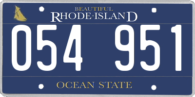 RI license plate 054951