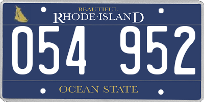 RI license plate 054952
