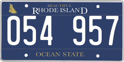 RI license plate 054957