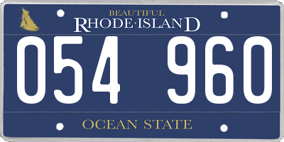 RI license plate 054960