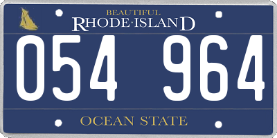RI license plate 054964
