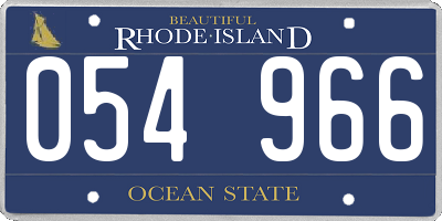 RI license plate 054966