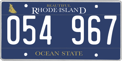 RI license plate 054967