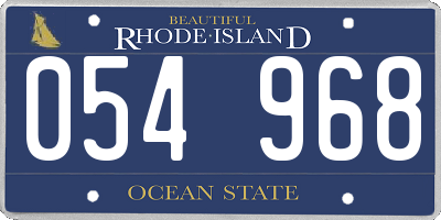 RI license plate 054968